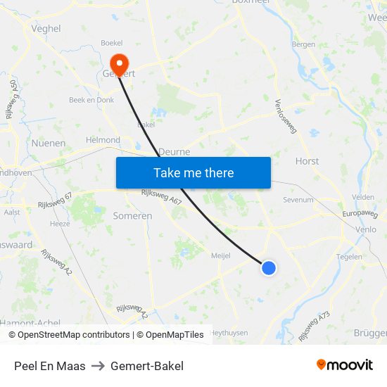 Peel En Maas to Gemert-Bakel map