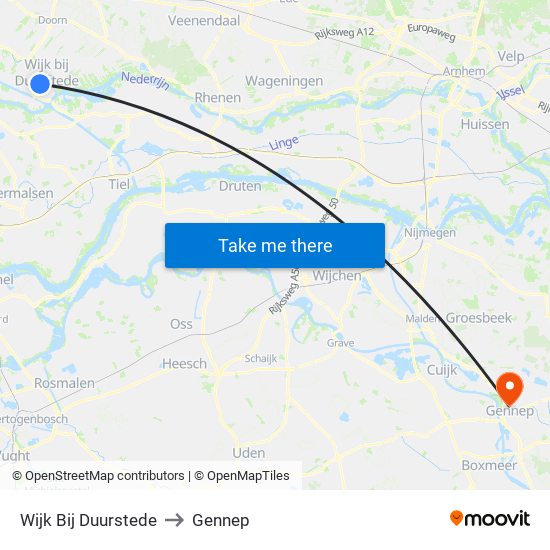 Wijk Bij Duurstede to Gennep map