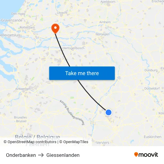 Onderbanken to Giessenlanden map