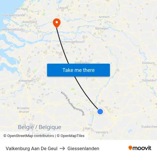 Valkenburg Aan De Geul to Giessenlanden map