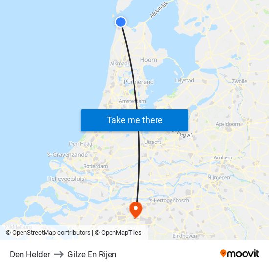 Den Helder to Gilze En Rijen map