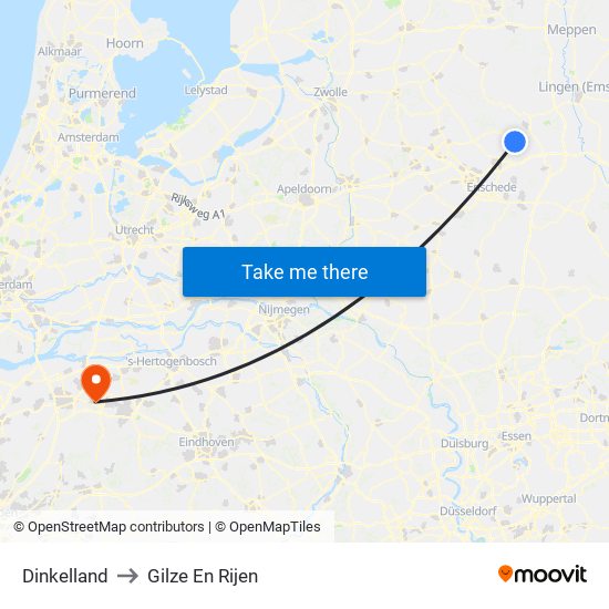 Dinkelland to Gilze En Rijen map