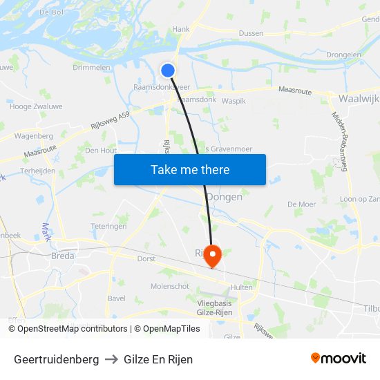 Geertruidenberg to Gilze En Rijen map