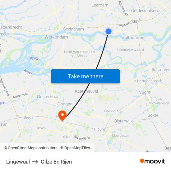 Lingewaal to Gilze En Rijen map