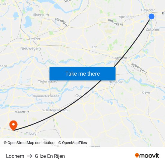 Lochem to Gilze En Rijen map