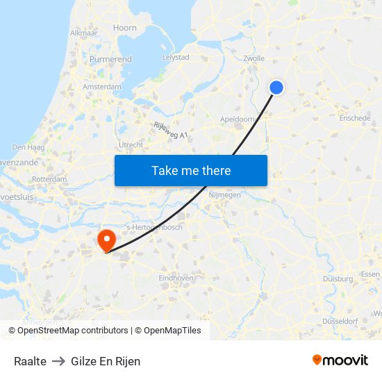 Raalte to Gilze En Rijen map