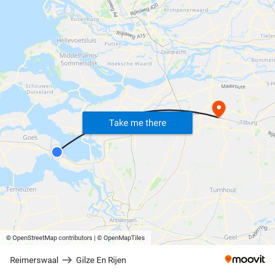 Reimerswaal to Gilze En Rijen map