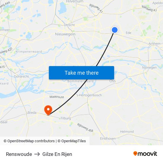 Renswoude to Gilze En Rijen map