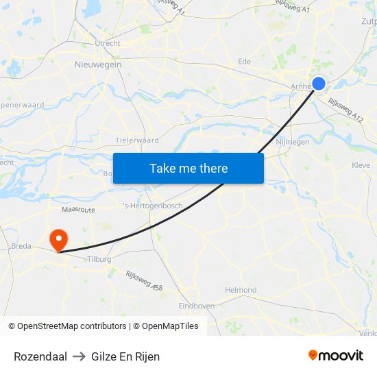 Rozendaal to Gilze En Rijen map