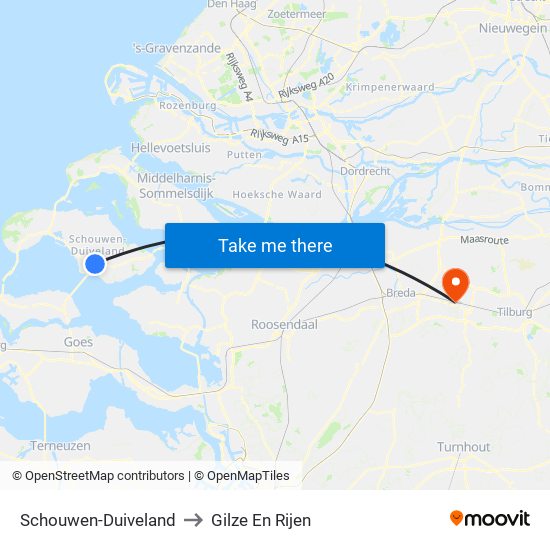 Schouwen-Duiveland to Gilze En Rijen map