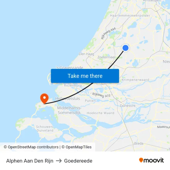Alphen Aan Den Rijn to Goedereede map