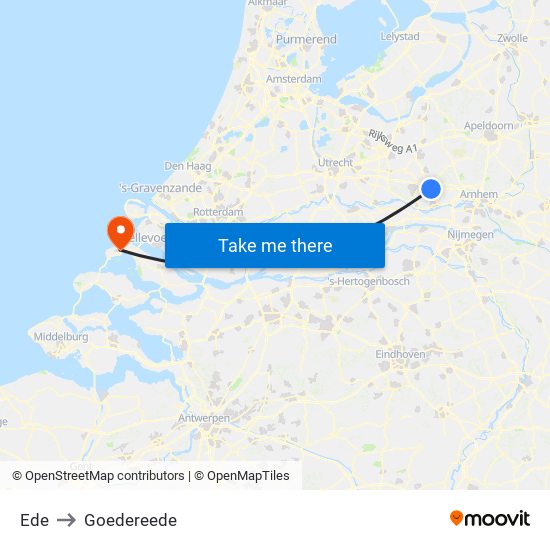 Ede to Goedereede map