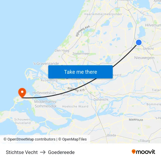 Stichtse Vecht to Goedereede map