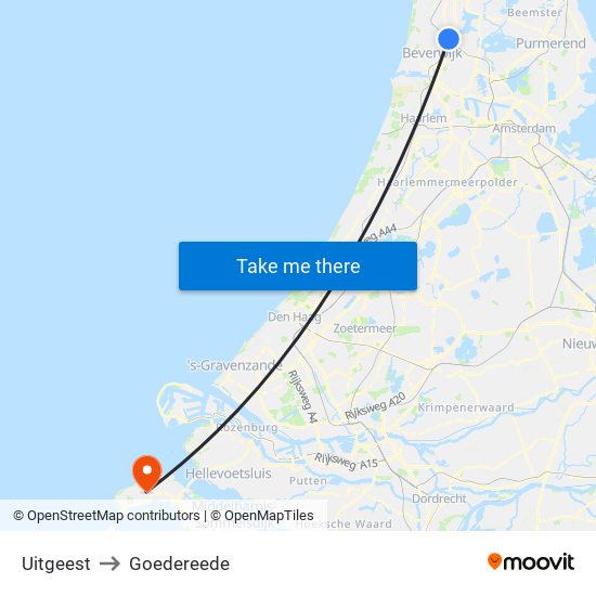 Uitgeest to Goedereede map