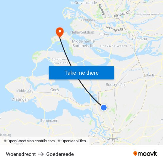 Woensdrecht to Goedereede map