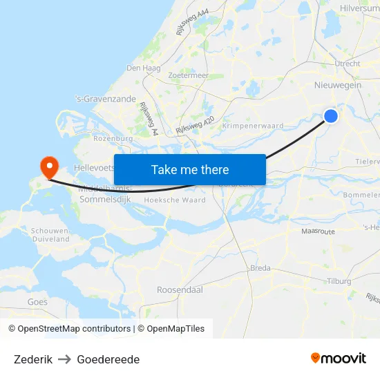 Zederik to Goedereede map