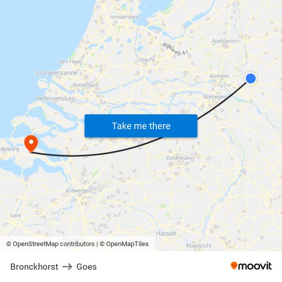 Bronckhorst to Goes map