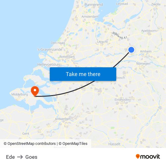 Ede to Goes map