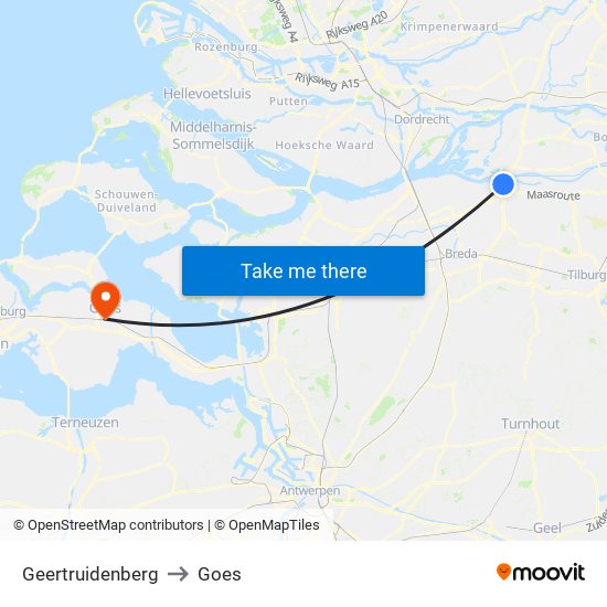 Geertruidenberg to Goes map