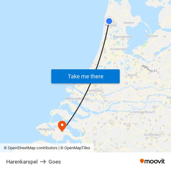 Harenkarspel to Goes map