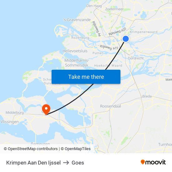 Krimpen Aan Den Ijssel to Goes map