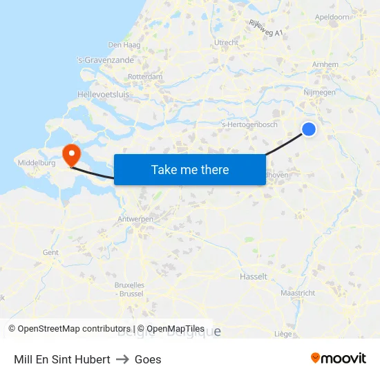 Mill En Sint Hubert to Goes map