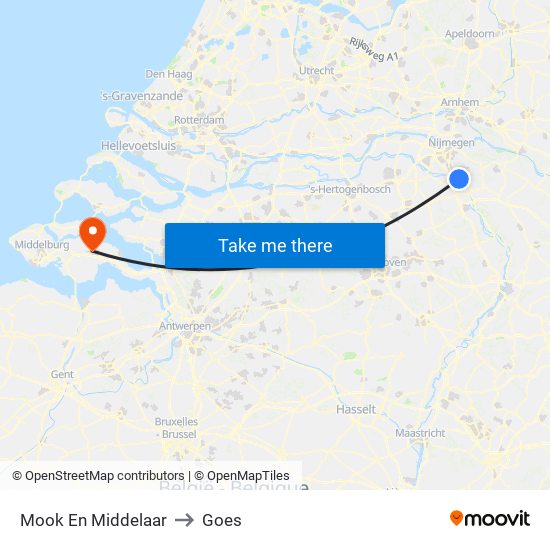 Mook En Middelaar to Goes map