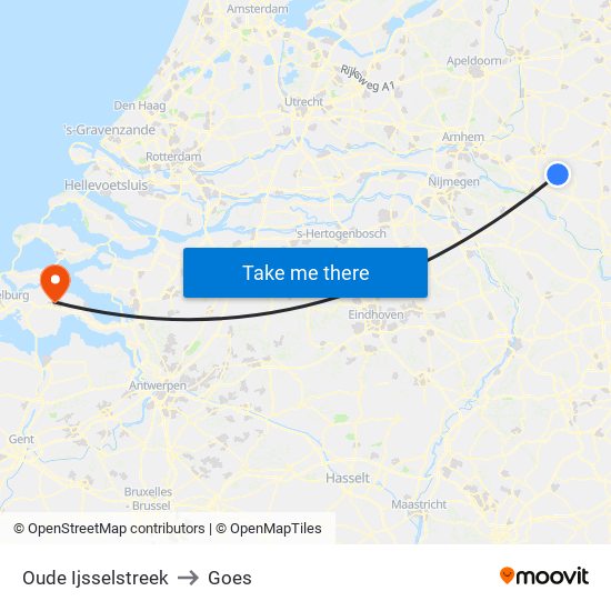 Oude Ijsselstreek to Goes map