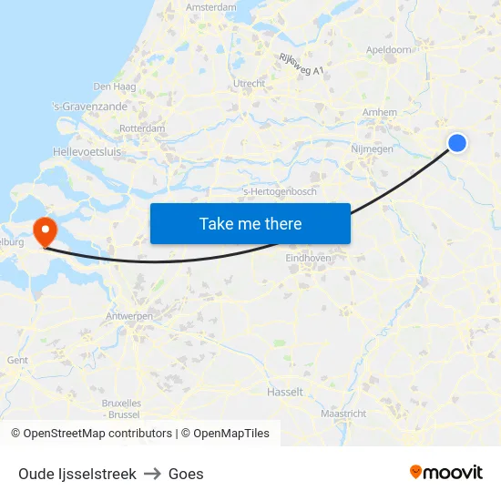 Oude Ijsselstreek to Goes map