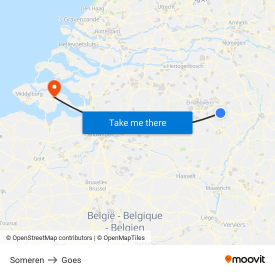 Someren to Goes map