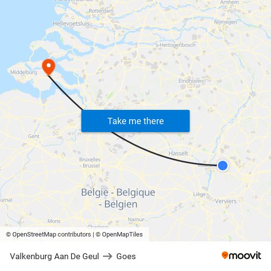 Valkenburg Aan De Geul to Goes map