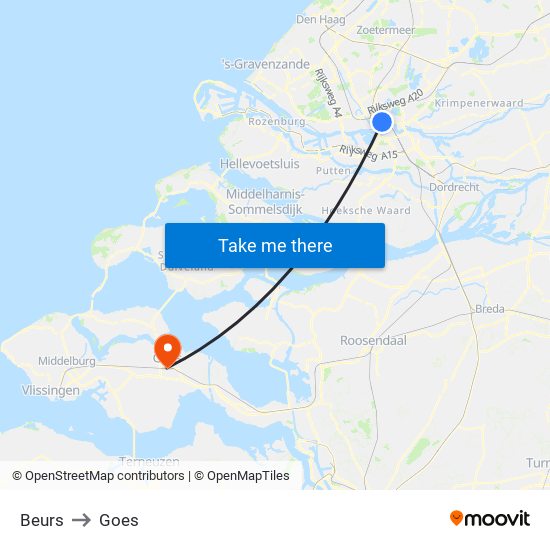 Beurs to Goes map