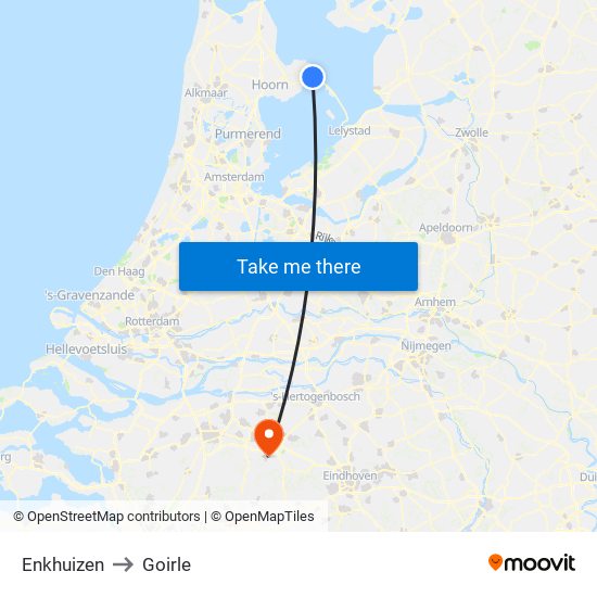 Enkhuizen to Goirle map