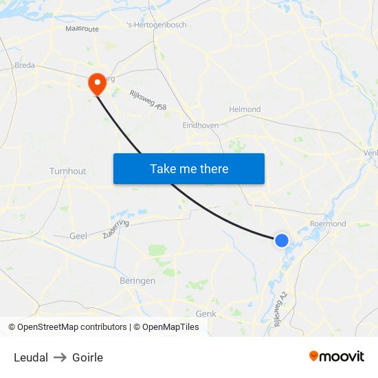 Leudal to Goirle map