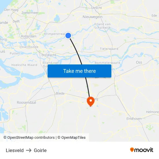 Liesveld to Goirle map