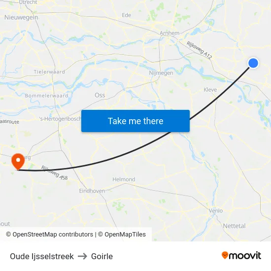 Oude Ijsselstreek to Goirle map