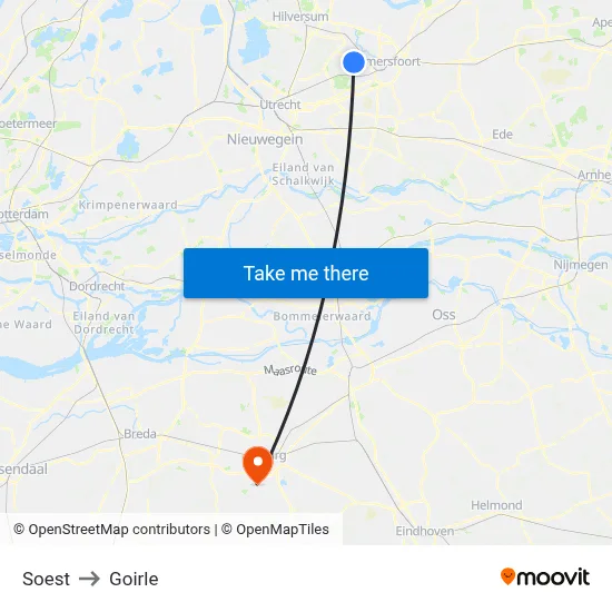 Soest to Goirle map