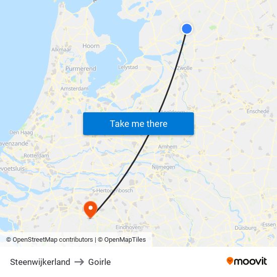 Steenwijkerland to Goirle map