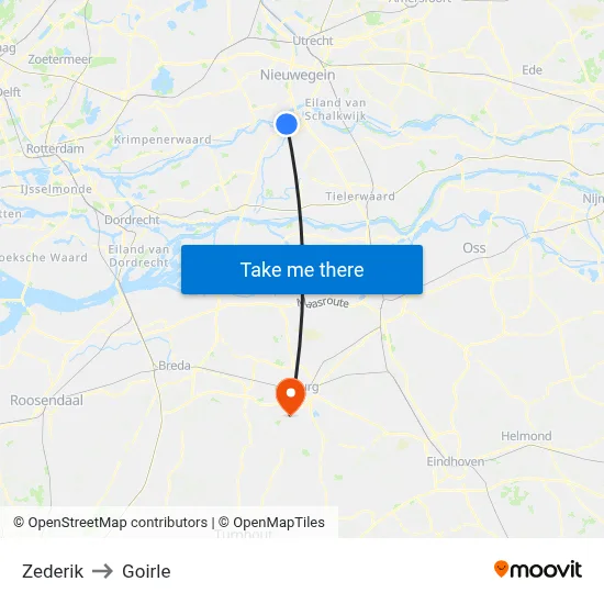 Zederik to Goirle map