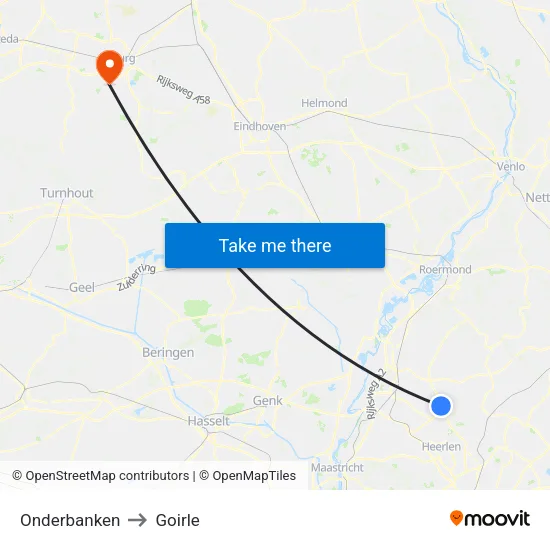 Onderbanken to Goirle map