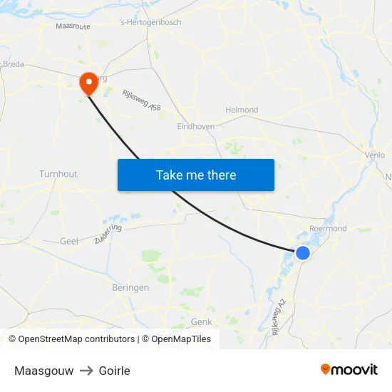 Maasgouw to Goirle map