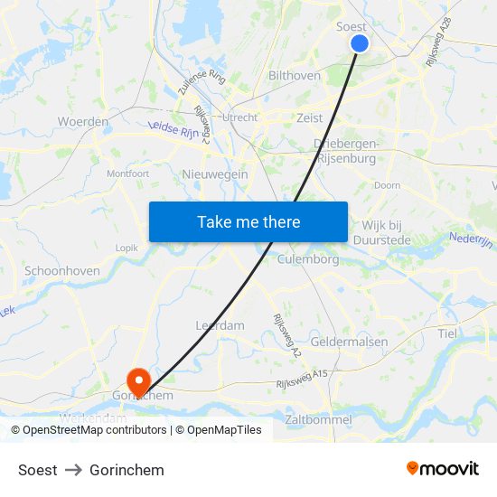 Soest to Gorinchem map