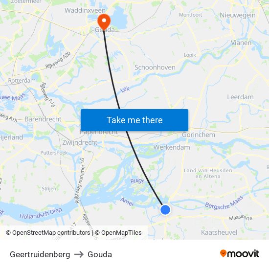 Geertruidenberg to Gouda map