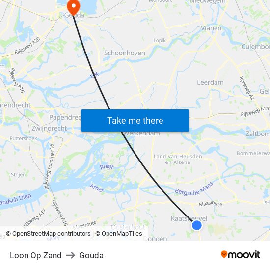 Loon Op Zand to Gouda map
