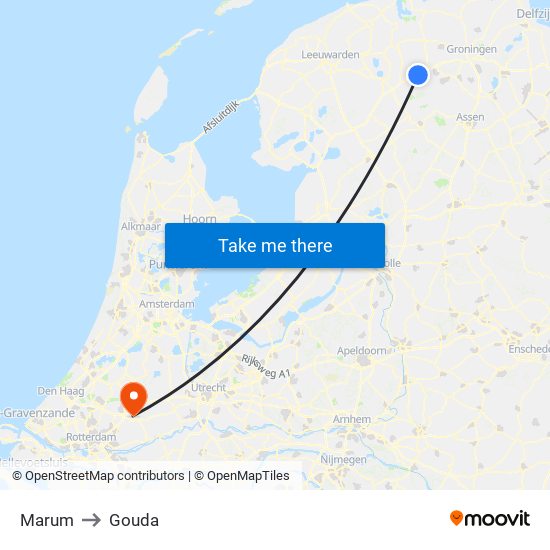 Marum to Gouda map