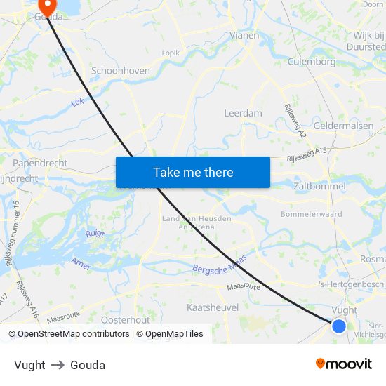 Vught to Gouda map