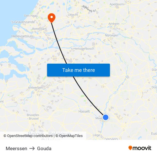 Meerssen to Gouda map