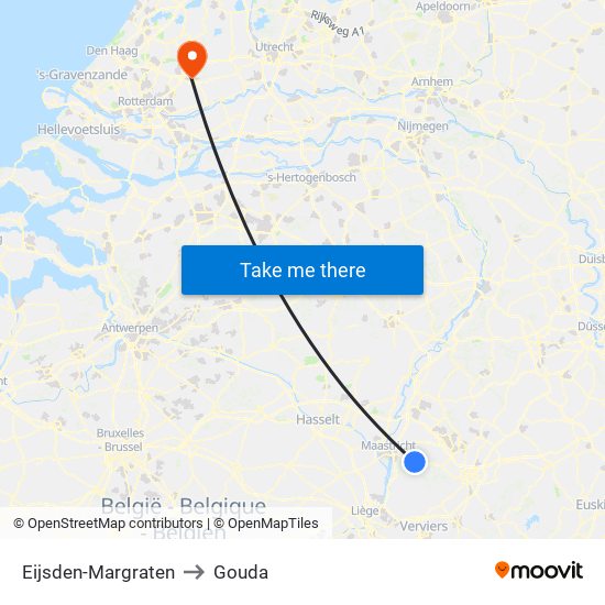 Eijsden-Margraten to Gouda map