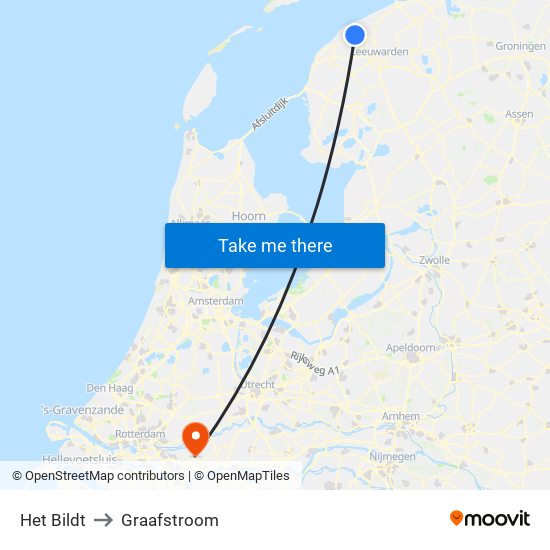 Het Bildt to Graafstroom map