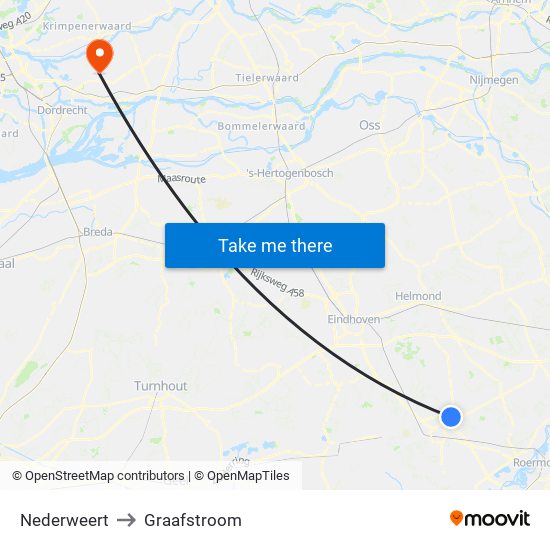 Nederweert to Graafstroom map